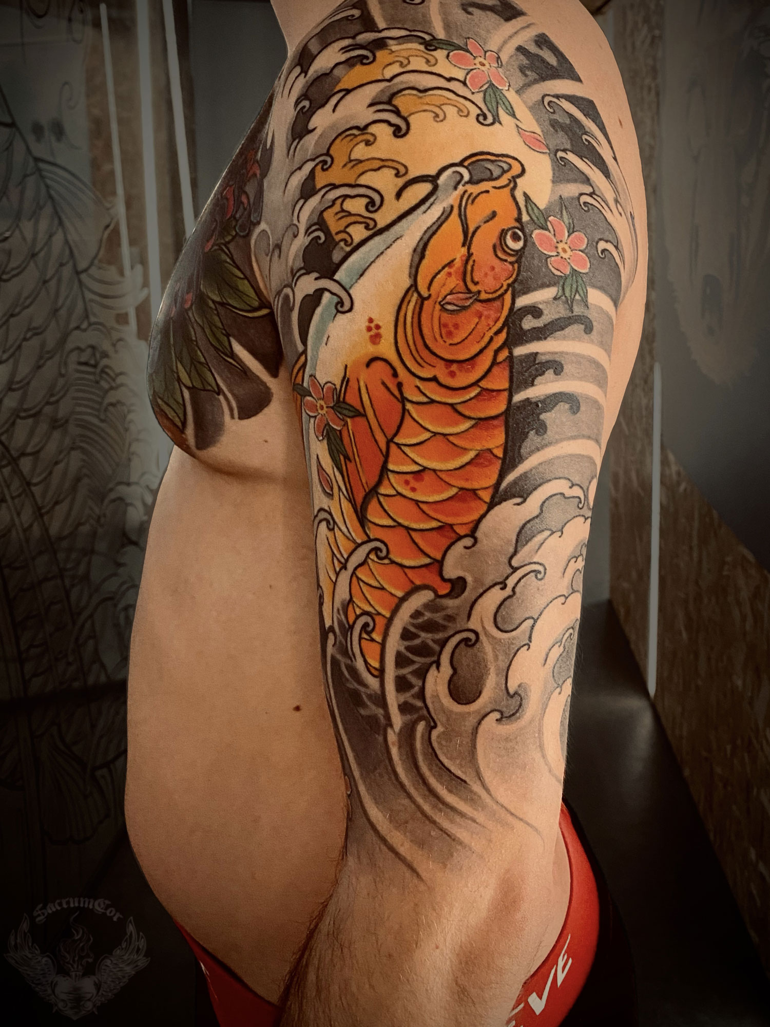 Carpa koi Tattoo crânio braço Tatoo homens à prova d  água etiqueta  temporária tatuagens atacado homens Tatootattoo powdertattoos  dragontattoo skull  AliExpress